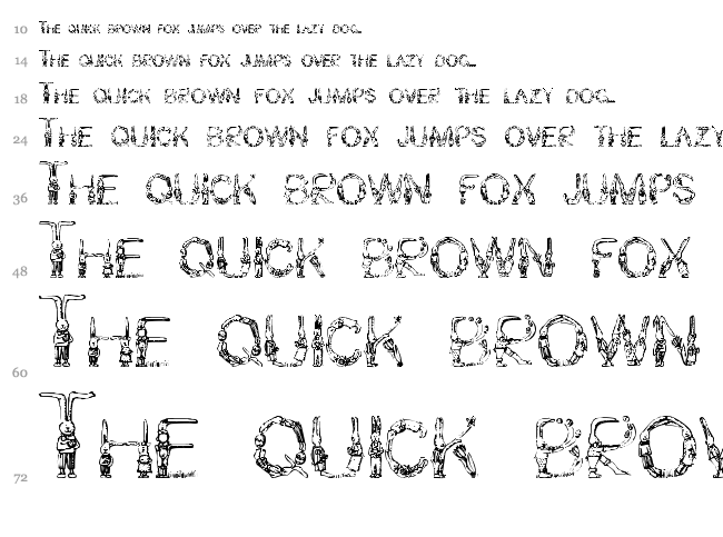 Bunny Rabbits font waterfall